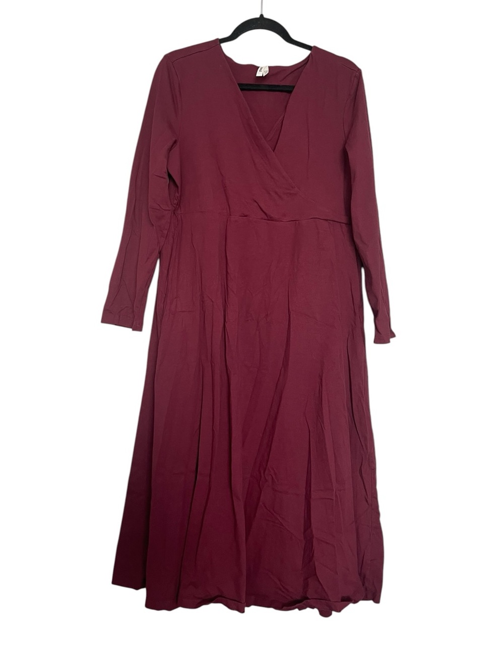 Pact Long Sleeve Wrap Dress in Burgundy